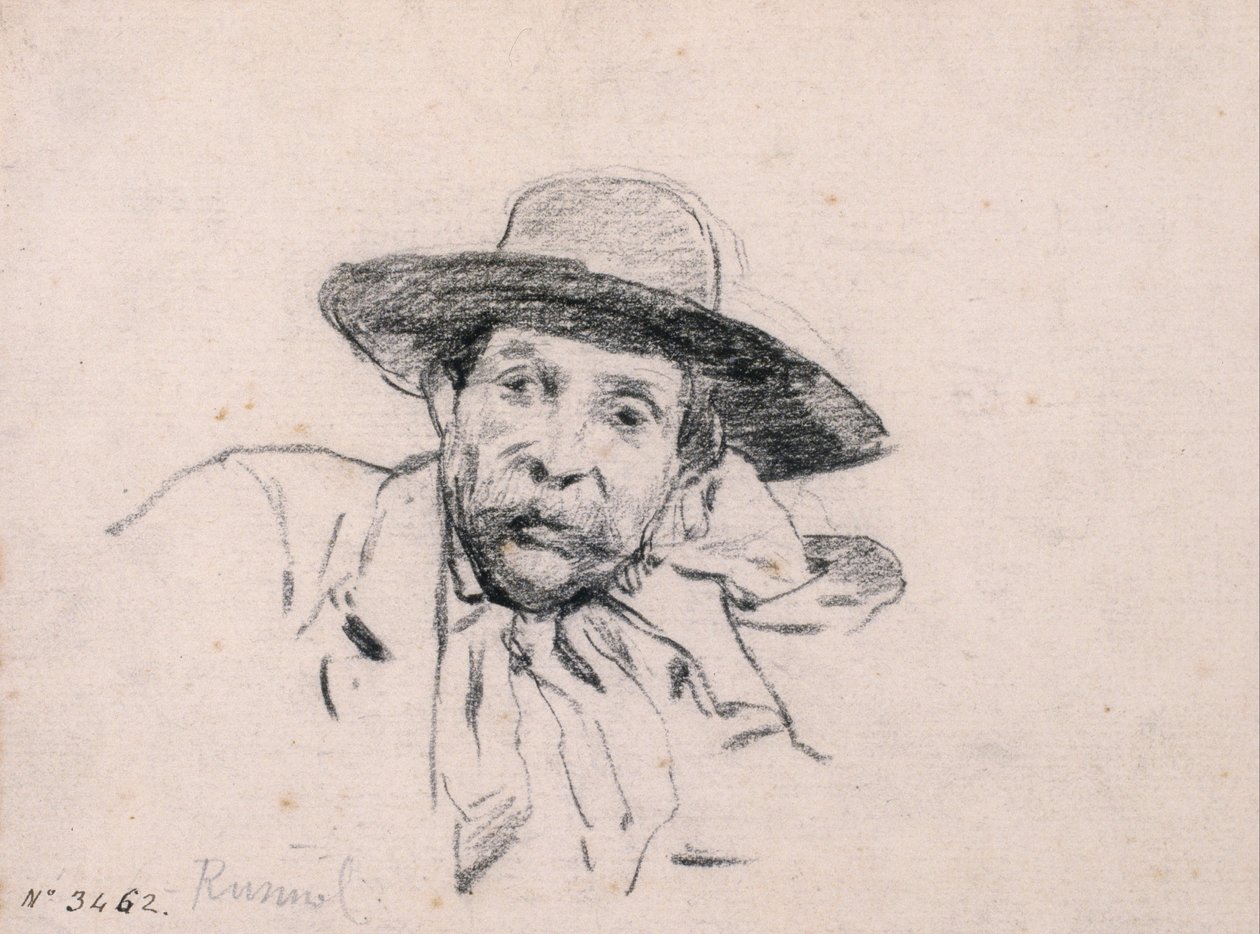 Studie van een mannelijk hoofd door Santiago Rusiñol