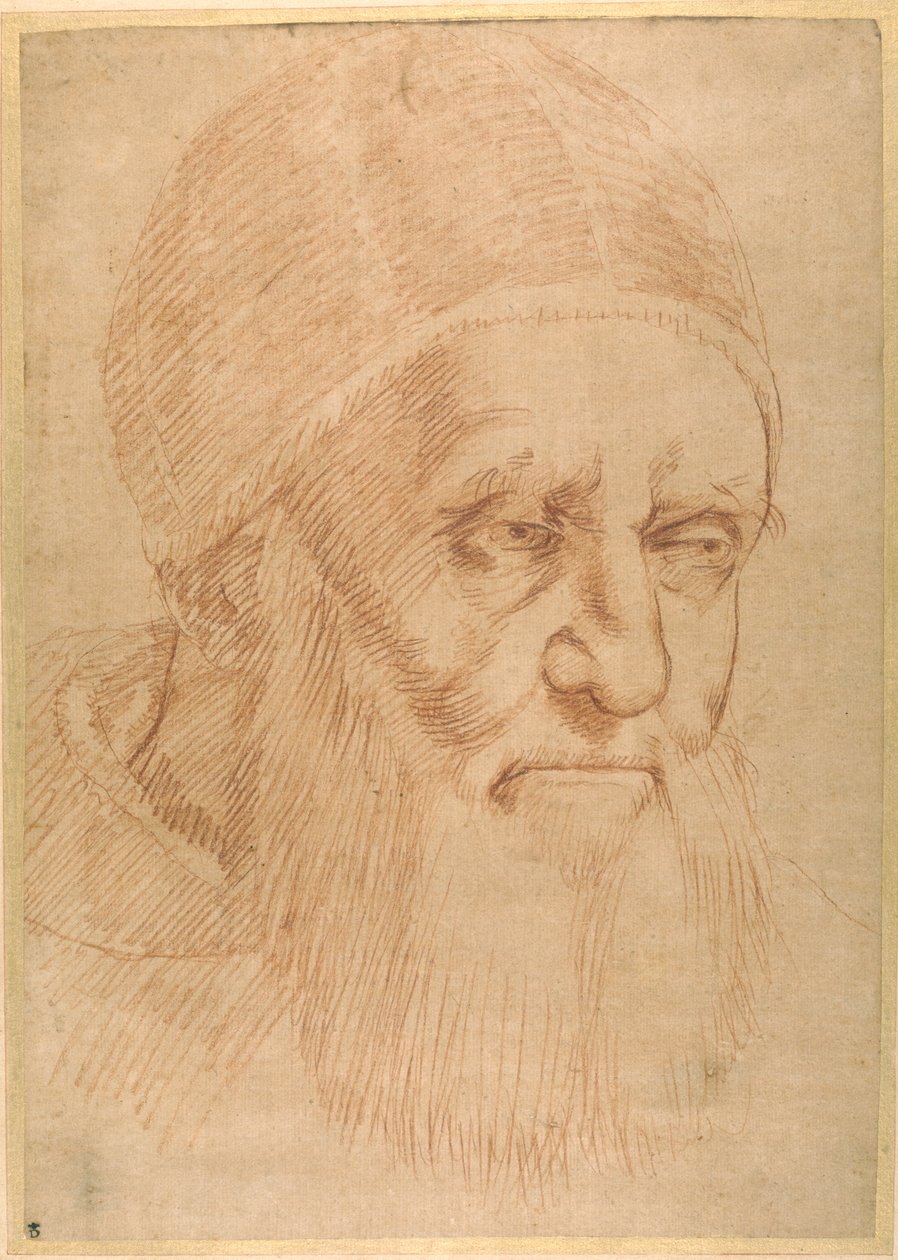 Paus Julius II, naar een karton van Raphael door Sanzio of Urbino (follower of) Raphael