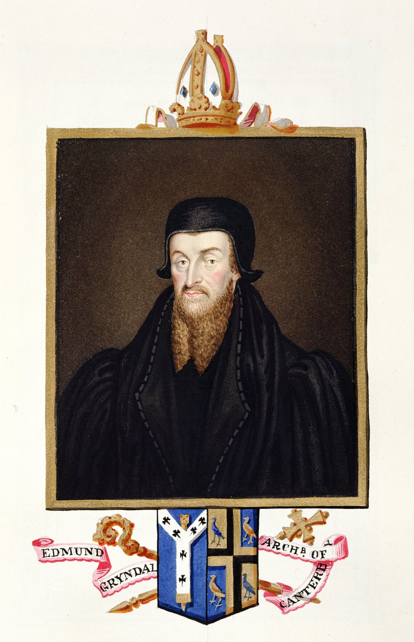 Portret van Edmund Grindal (c.1519-83) Aartsbisschop van Canterbury door Sarah Countess of Essex