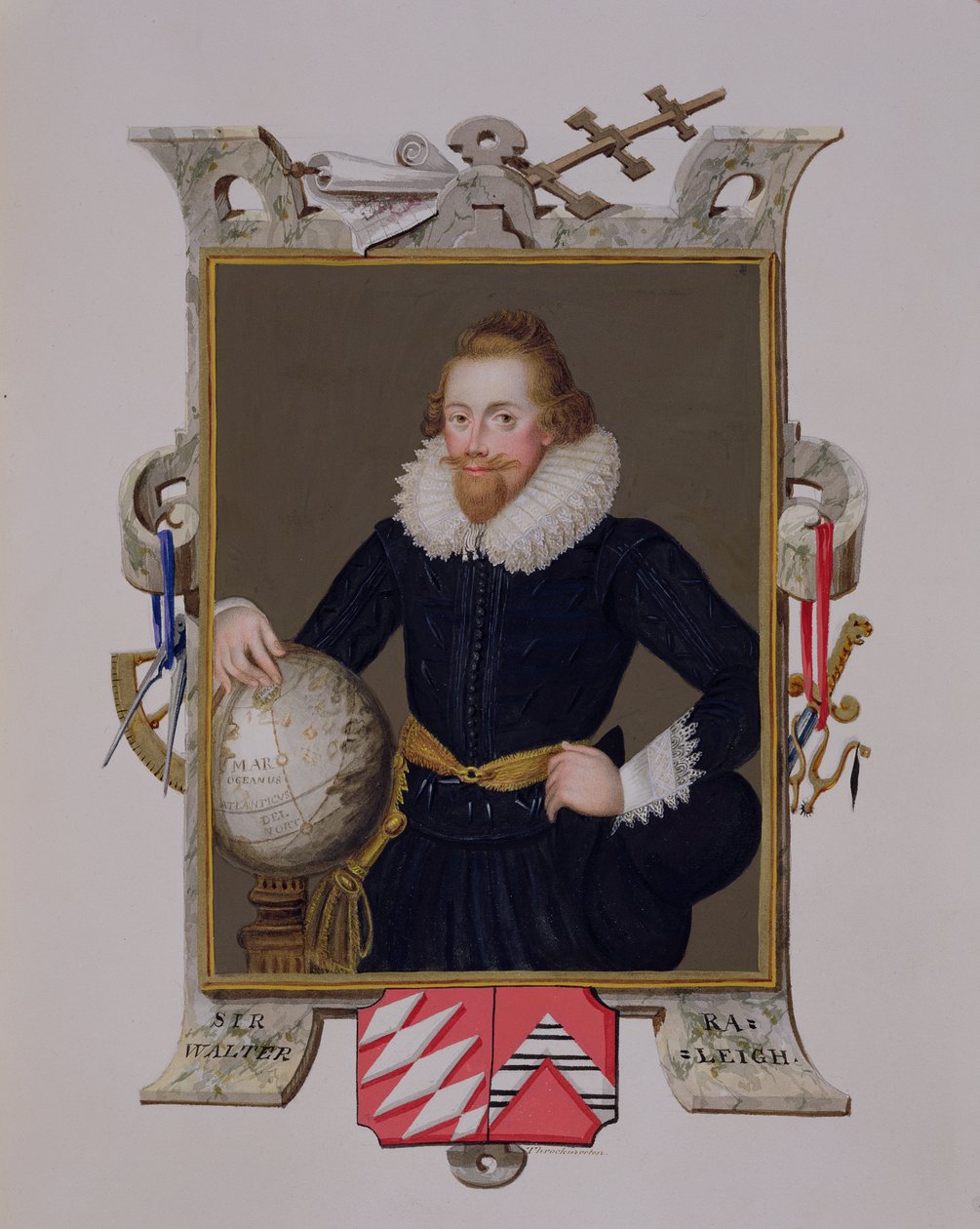 Portret van Sir Walter Raleigh (c.1552-1618) uit 