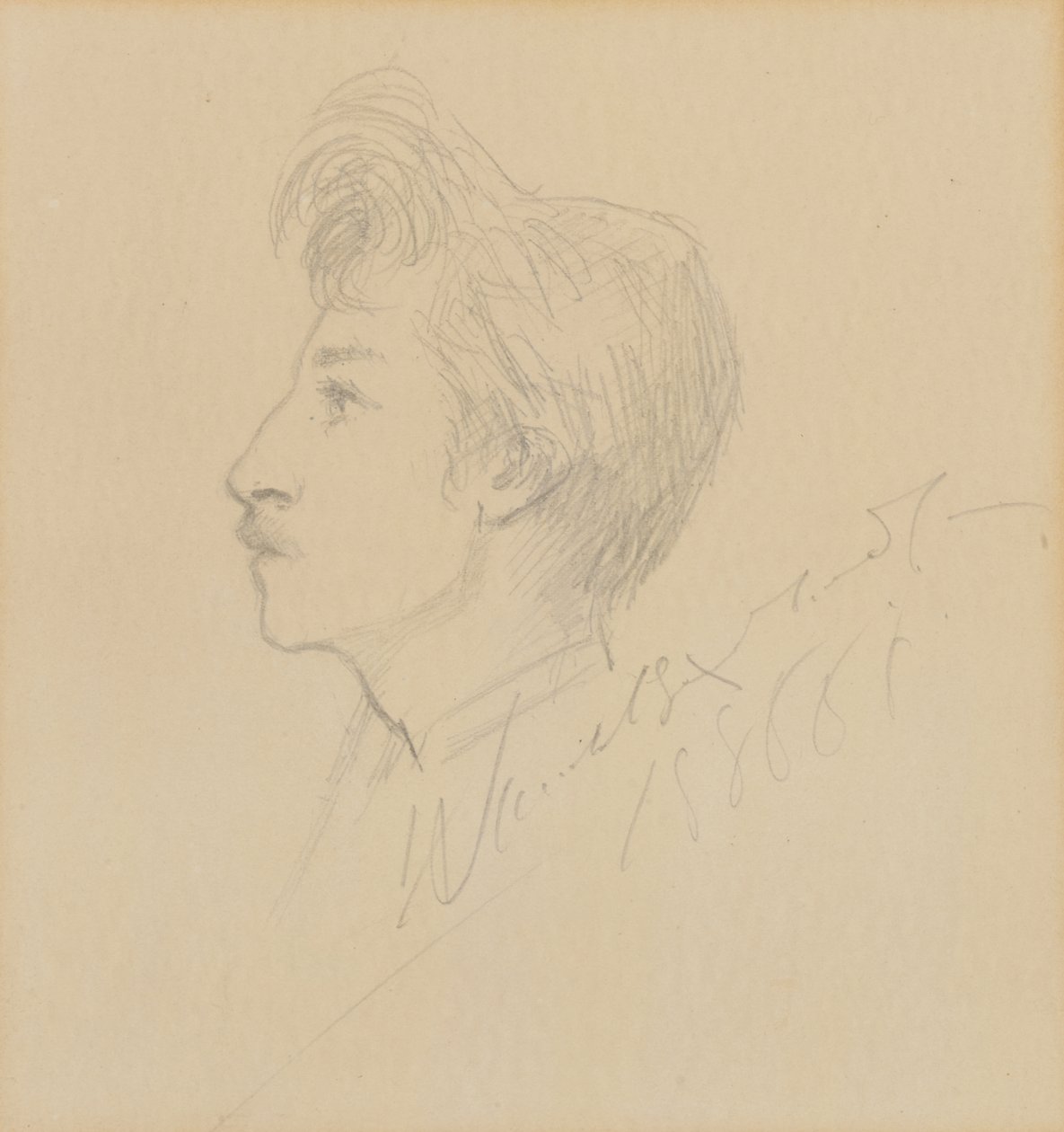 Portret van W. Graham Robertson, ongedateerd (grafiet op papier) door Sarah Bernhardt