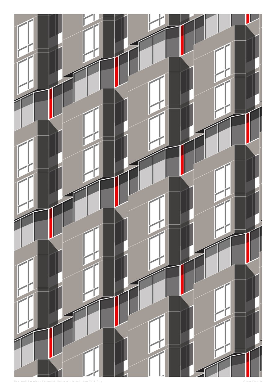 Eastwood, Roosevelt Island, NYC, 2015 (digitaal) door Sarah Evans