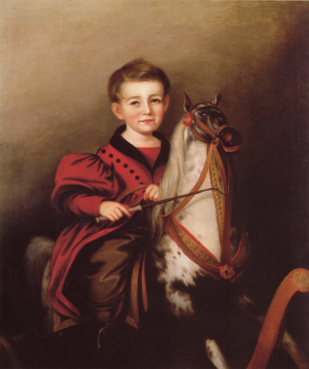 Charles Lavallen Jessop (Jongen op een hobbelpaard) door Sarah Miriam Peale