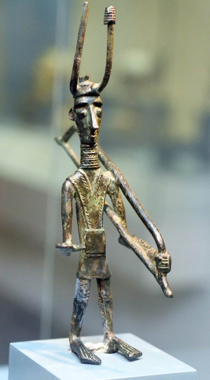Bronzen figuurtje van een krijger, ca. 1800-1200 v.Chr. door Sardinia Nuragic Civilization