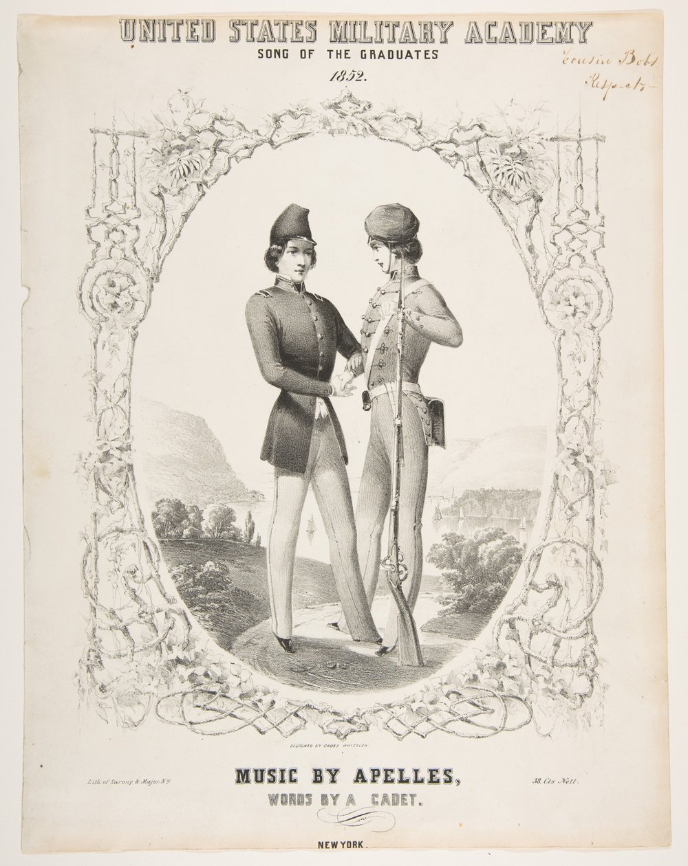 Militaire Academie van de Verenigde Staten: Lied van de Afgestudeerden, 1852 door Sarony and Co