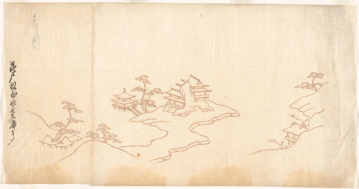 Landschap in Chinese stijl door Sasaya (workshop of)