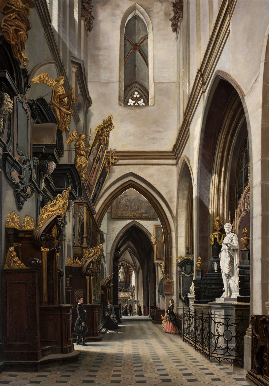 Zicht op de zijbeuk in de Wawel kathedraal door Saturnin Swierzynski