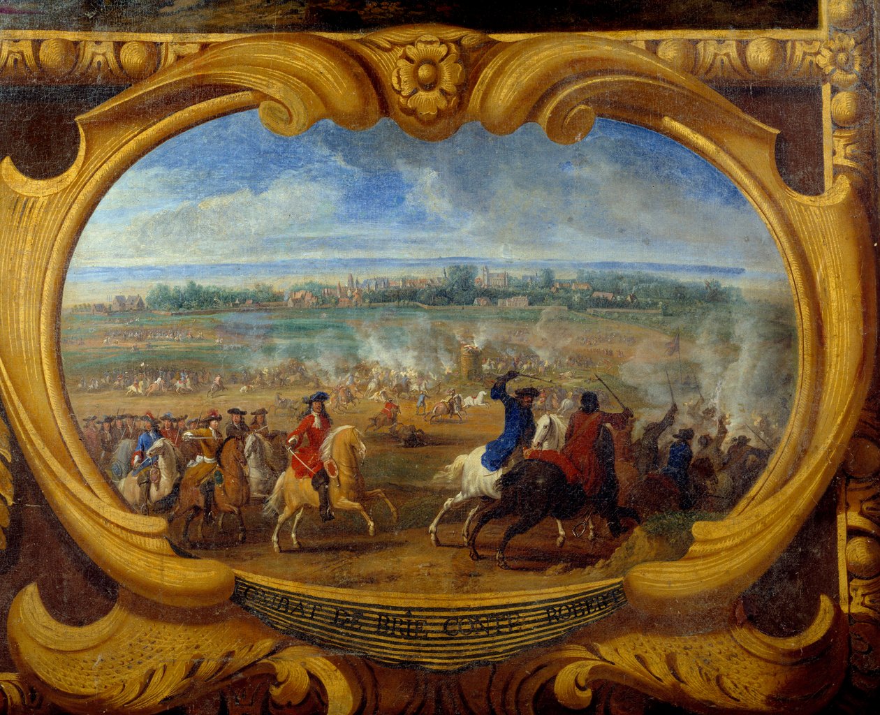 De daden van Louis II prins van Bourbon Condé (Bourbon-Condé) bekend als de grote Condé (1621-1686), Slag bij Brie (detail) door Sauveur Le Conte
