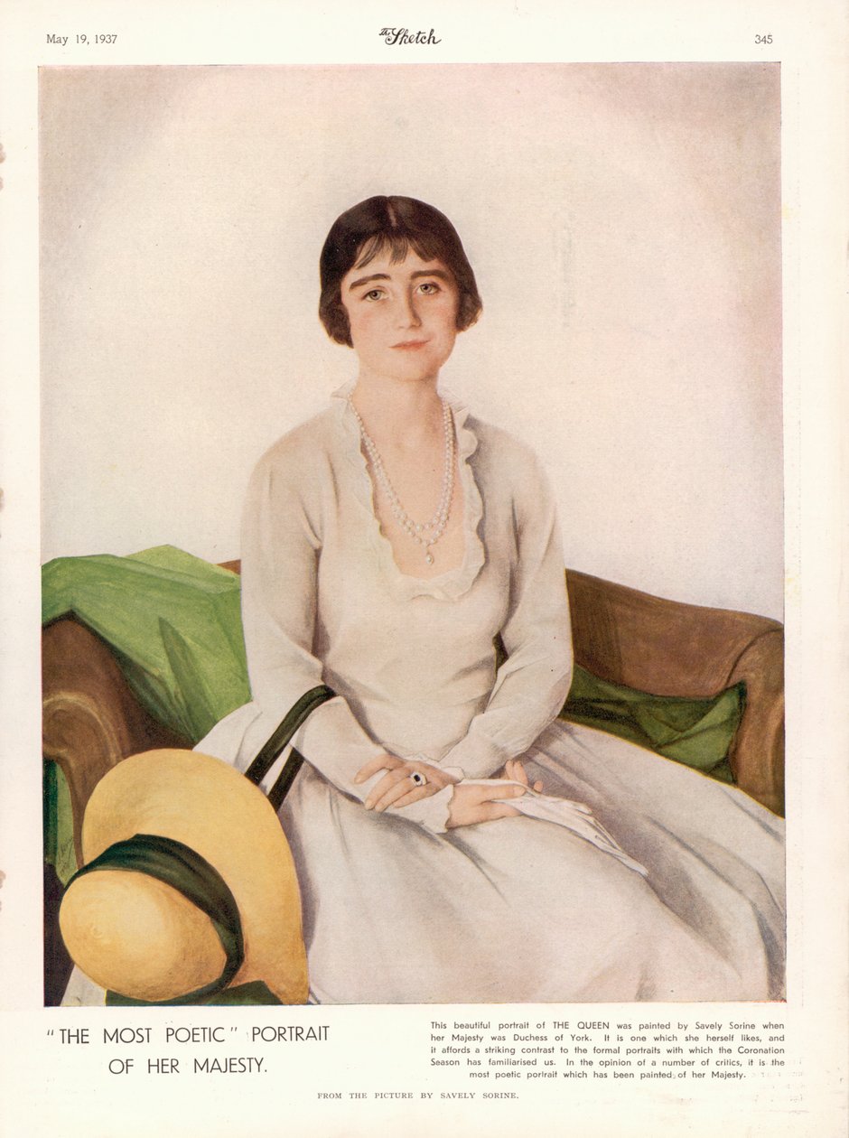 Portret van Hare Majesteit Koningin Elizabeth (1900-2002) uit 