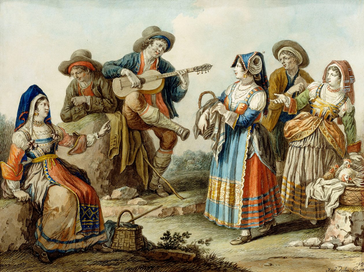 Een Napolitaans lied, 1882 door Saviero Xavier della Gatta