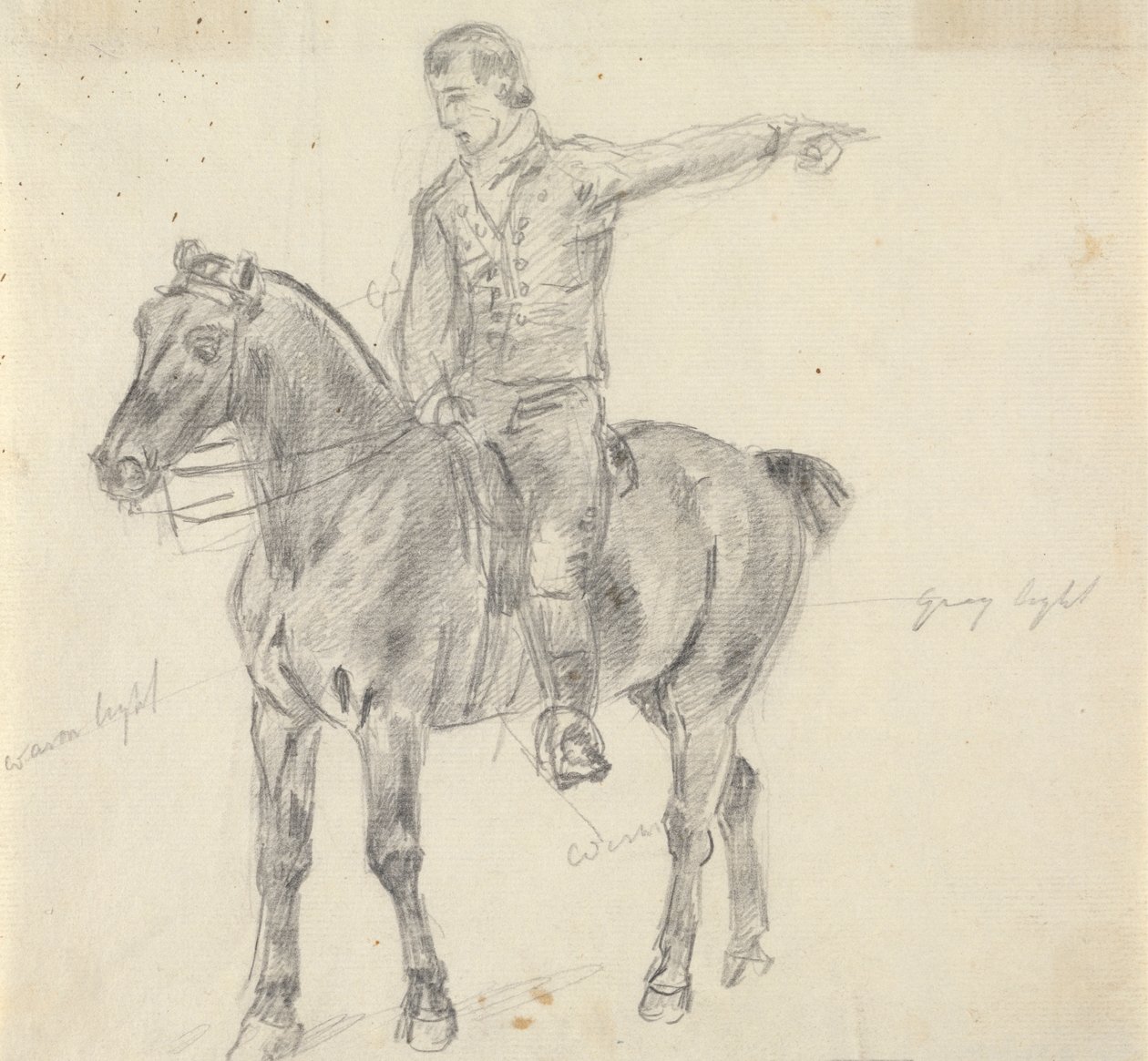 Figuur te paard naar links gericht door Sawrey Gilpin