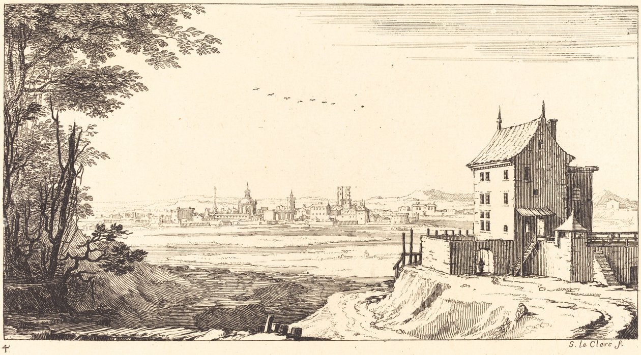 Landschap met Stad in de Verte door Sébastien  Le Clerc I