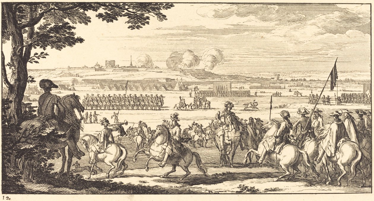 Landschap met een leger door Sébastien  Le Clerc I