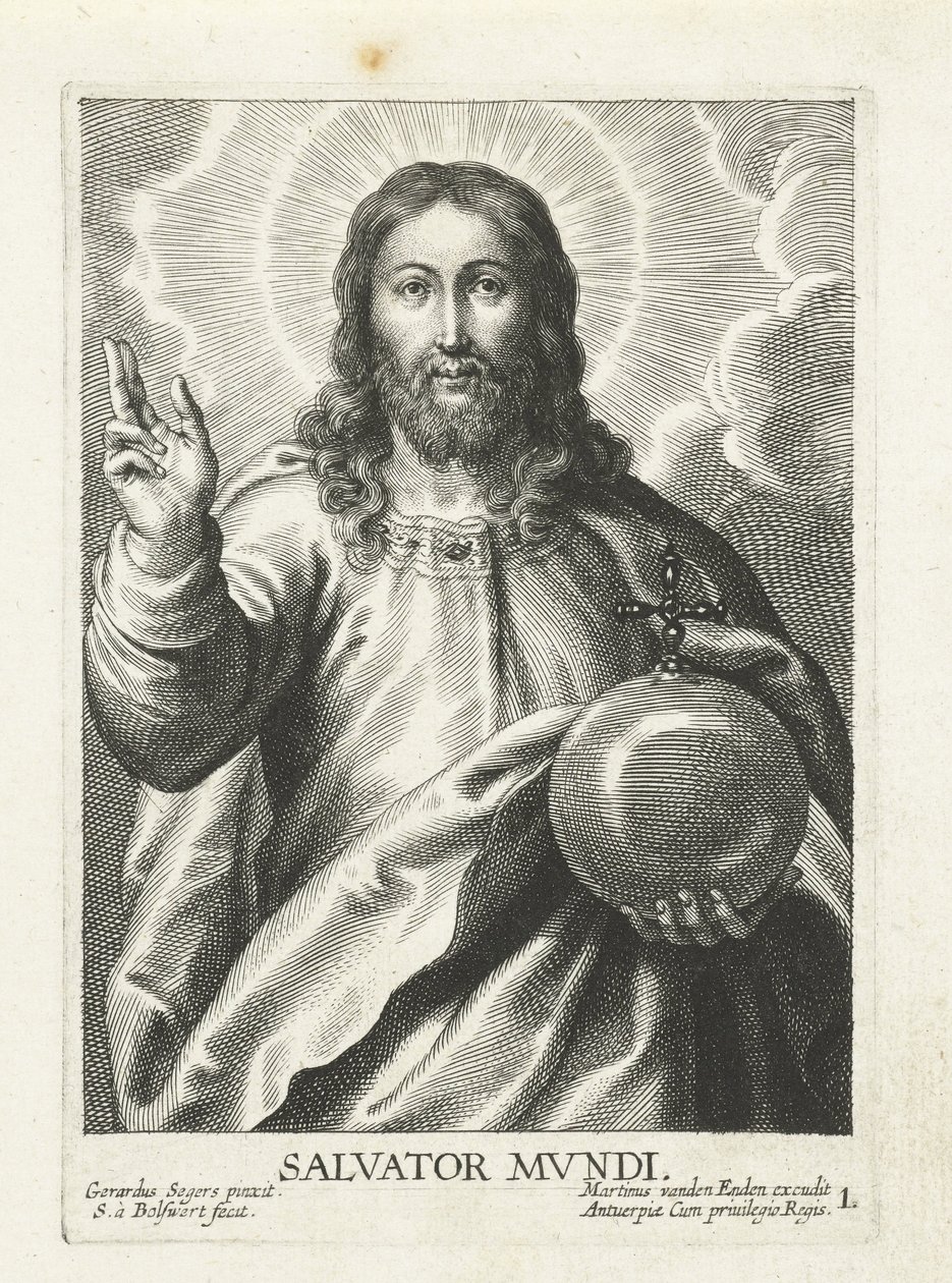 Christus als Salvator Mundi door Schelte Adamsz. Bolswert