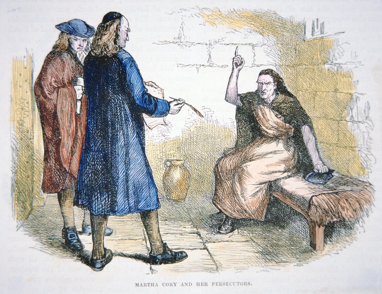 Martha Corey wordt beschuldigd van hekserij tijdens de heksenprocessen van Salem in 1692 door School American