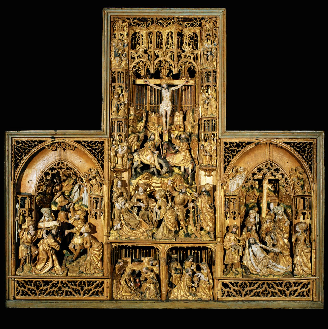 Passiealtaar, ca.1500-10 (eiken) door School Antwerp
