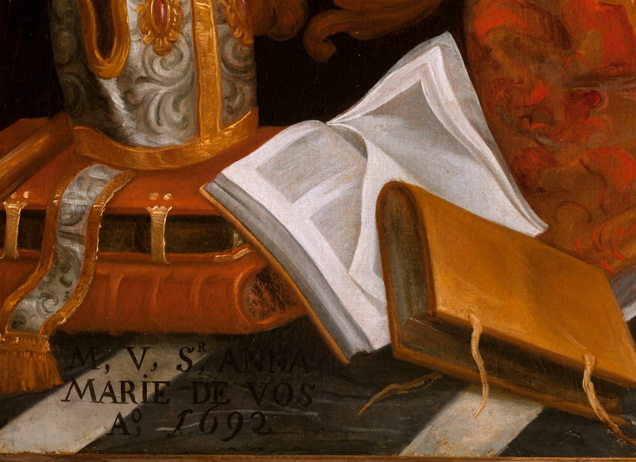 Sint Augustinus in aanbidding van de Heilige Maria door School Belgian