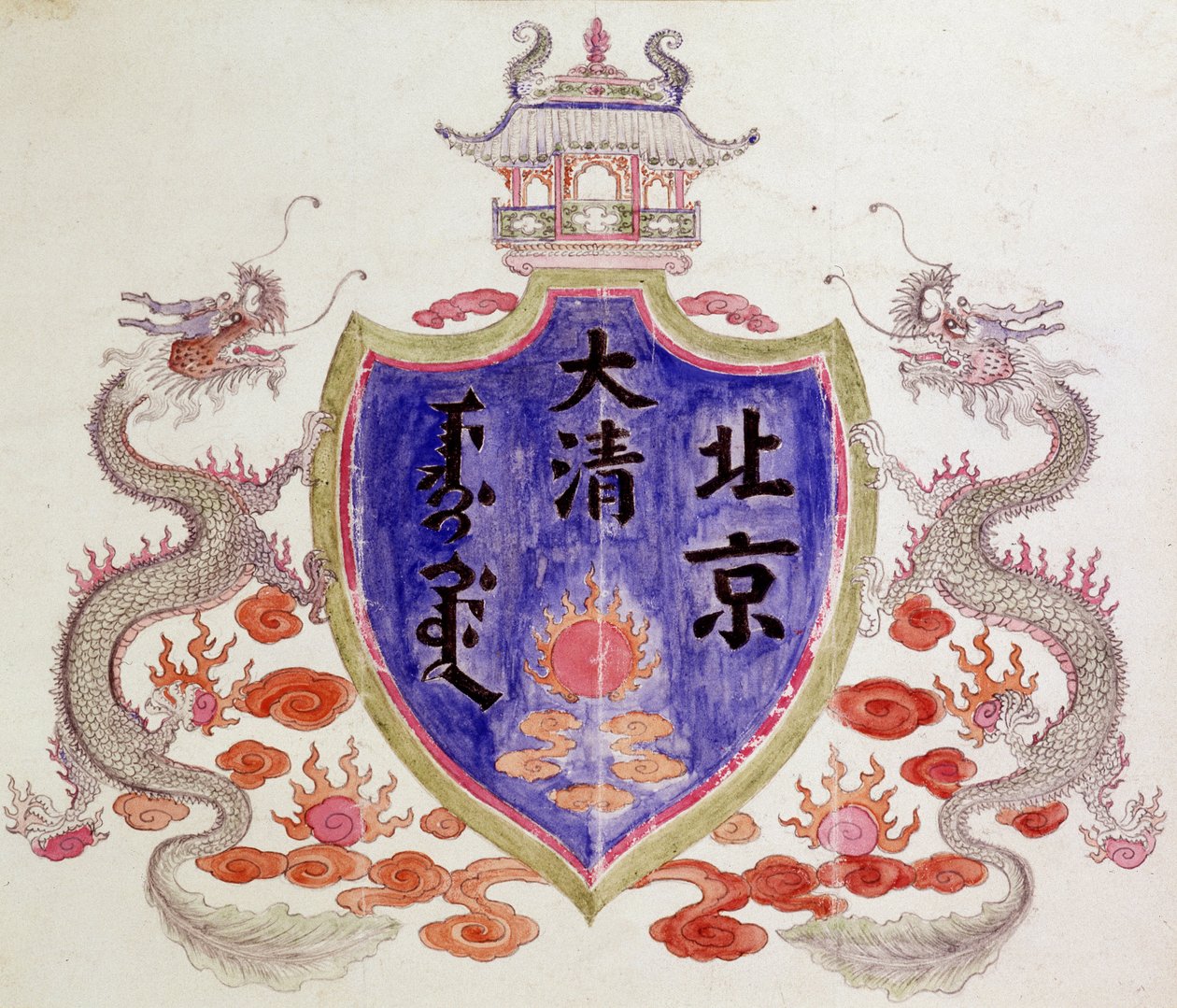 Chinese draken en wapen door School Chinese