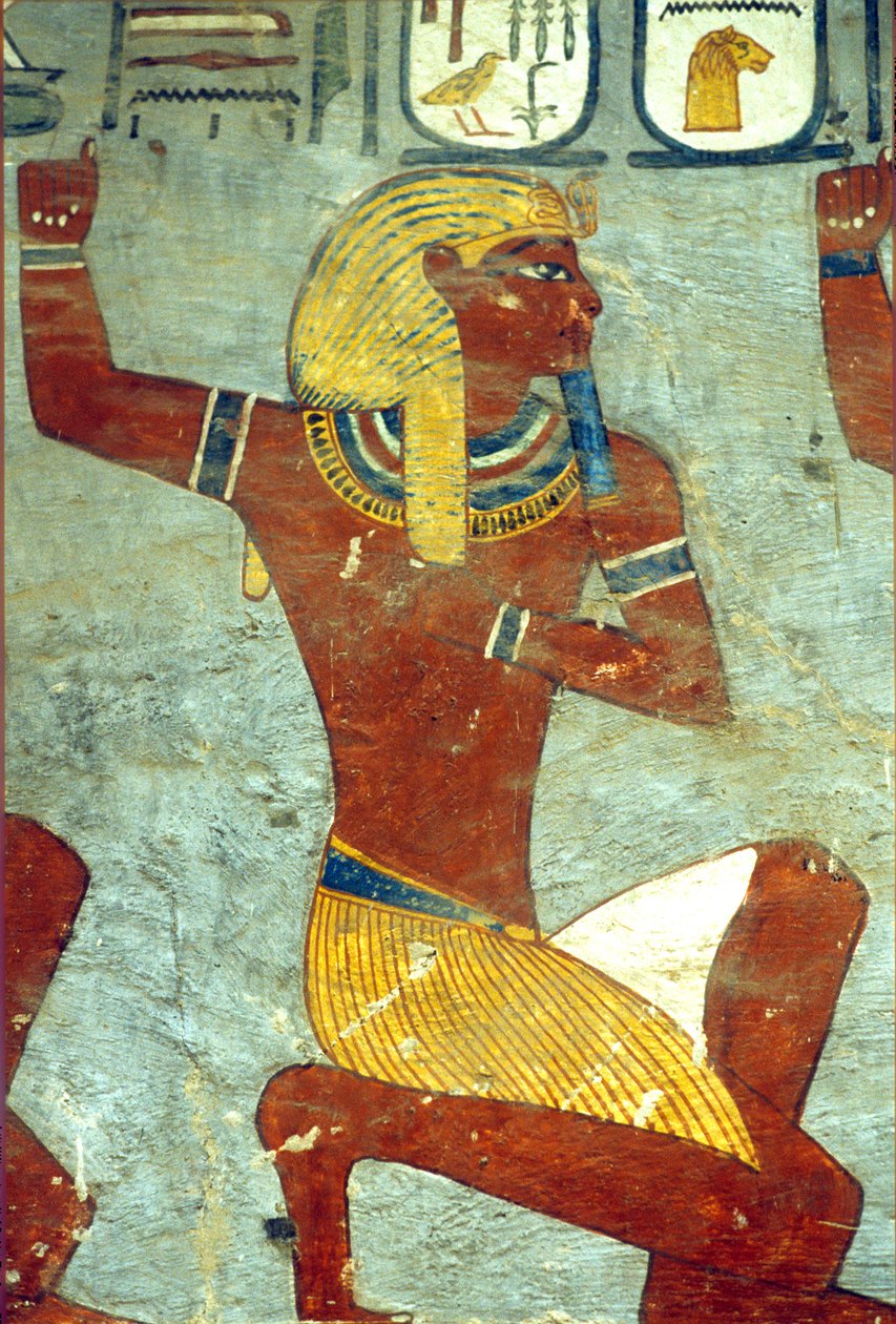 Oude Egypte, schilderij, Tombe van Ramses I, Thebe door School Egyptian