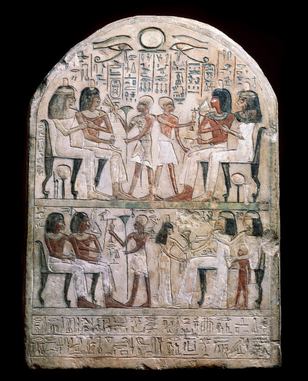 Egyptische oudheid: stèle versierd met een eerbetoon aan de farao
