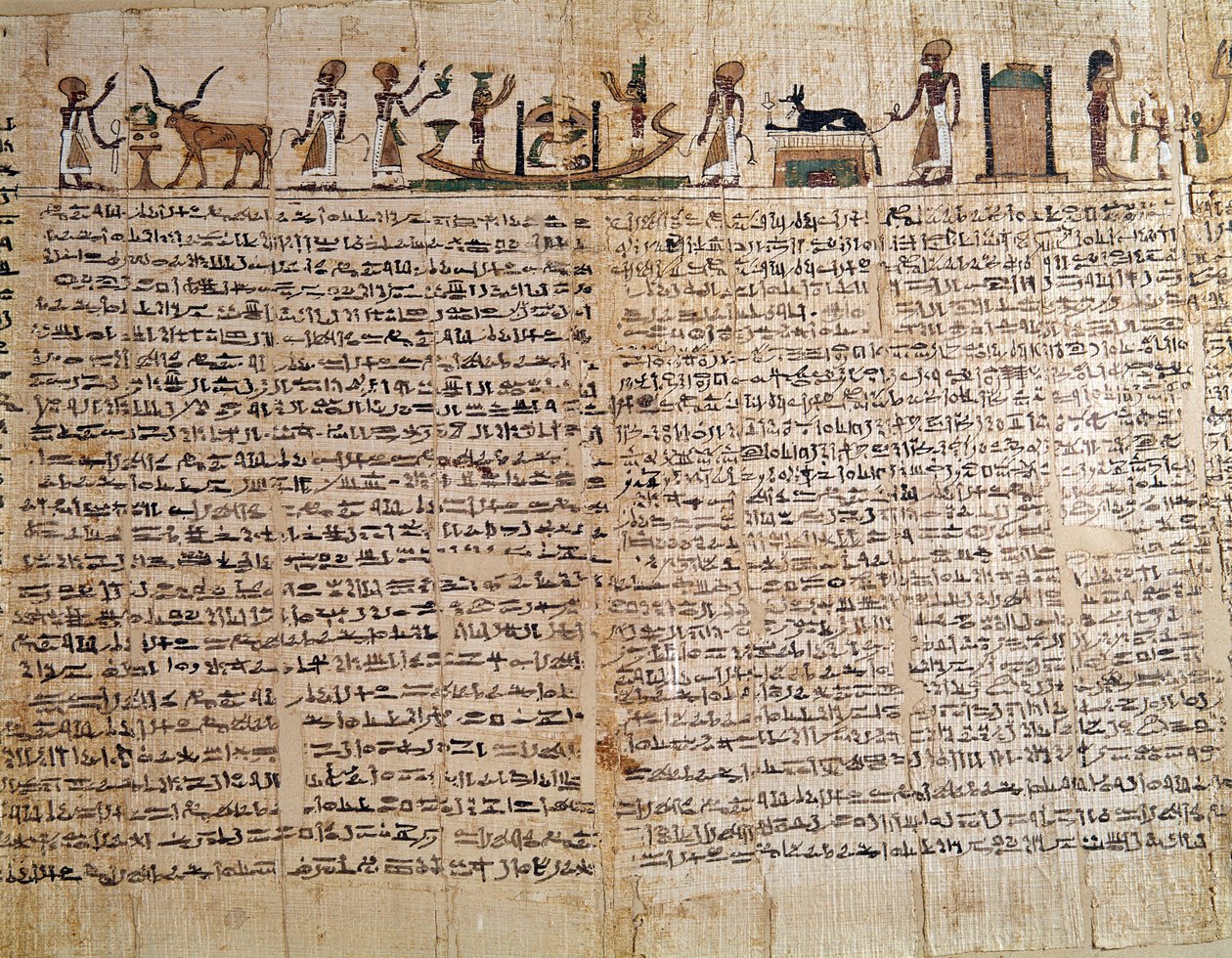 Egyptische oudheid: Papyrus van een Dodenboek. Late Periode. Parijs, Louvre Museum door School Egyptian