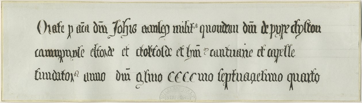 Elford Kerk: Graf van Sir John Stanley door School English