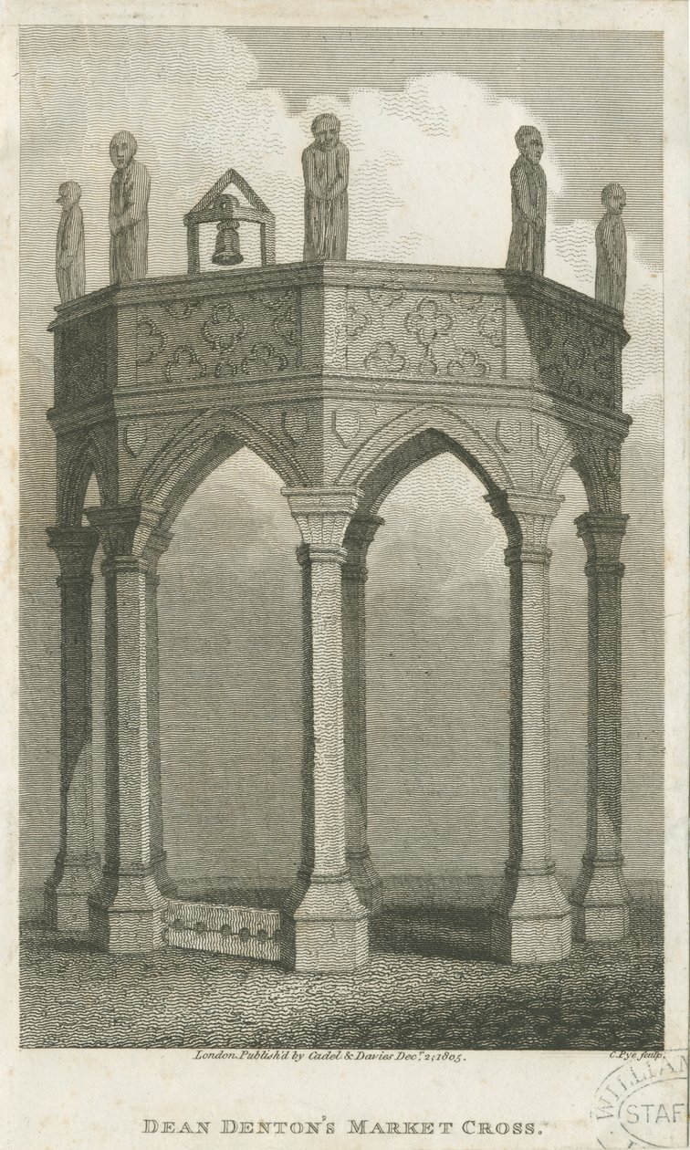 Lichfield - Marktplein: gravure, nd [ca. 1805] door School English