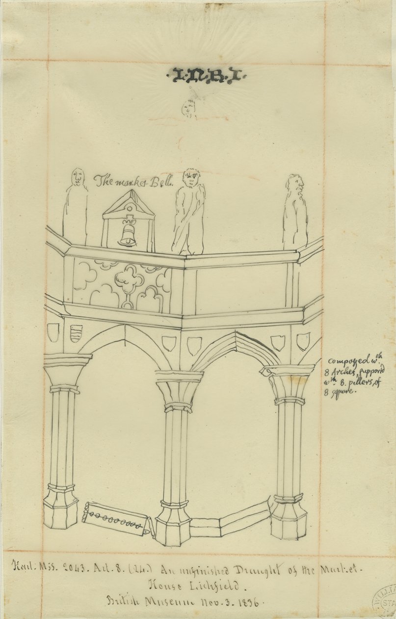 Lichfield - Marktplein: tracing, 3 nov 1836 door School English