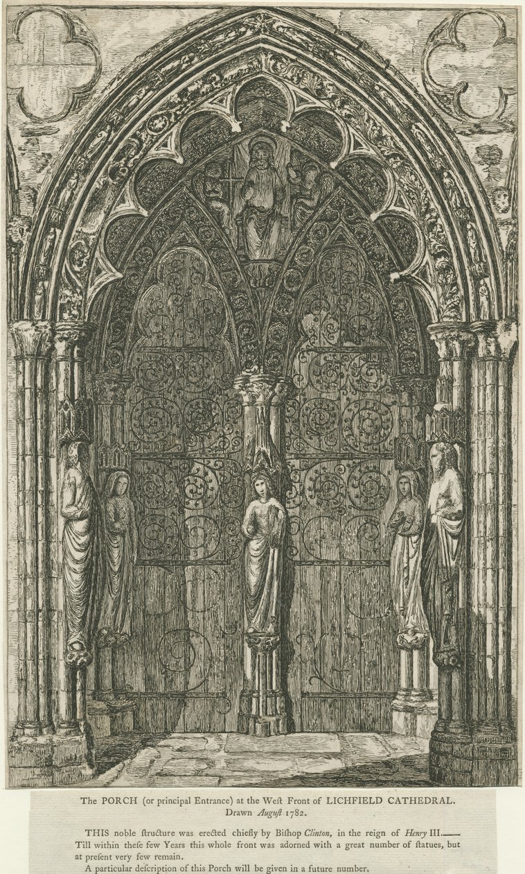 Lichfield Cathedral - Westelijke Deur door School English