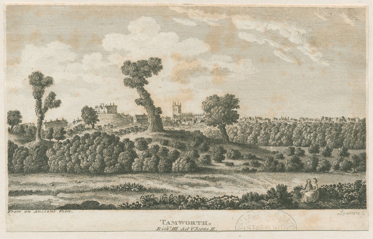 Tamworth Castle (gravure) door School English