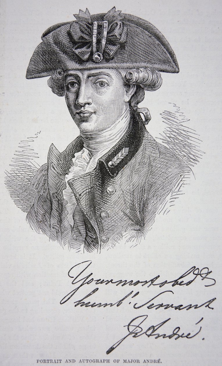 Het Portret en de Handtekening van Majoor John Andre door School English