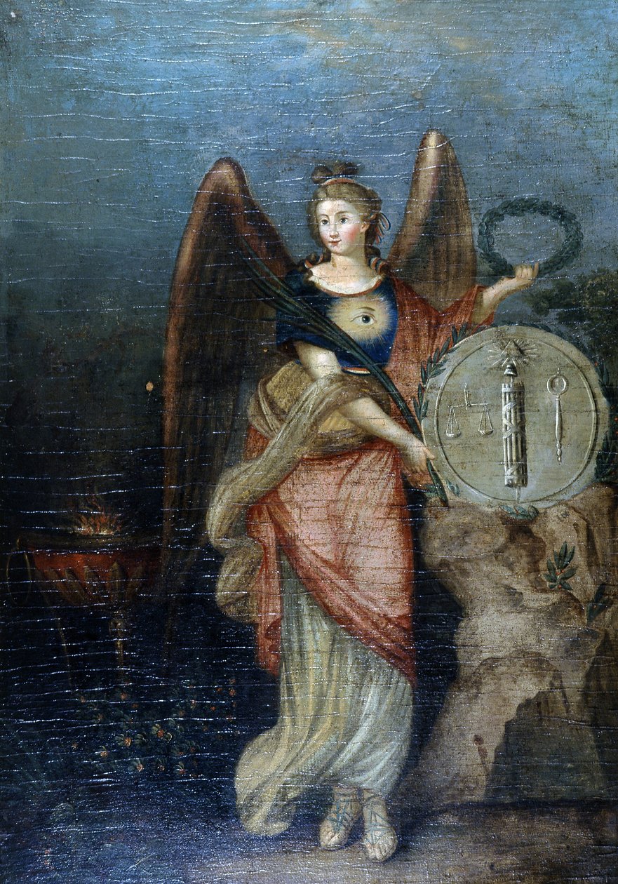 Allegorie van de Revolutie en de Republiek (Vrijmetselaarsymbolen) door School French