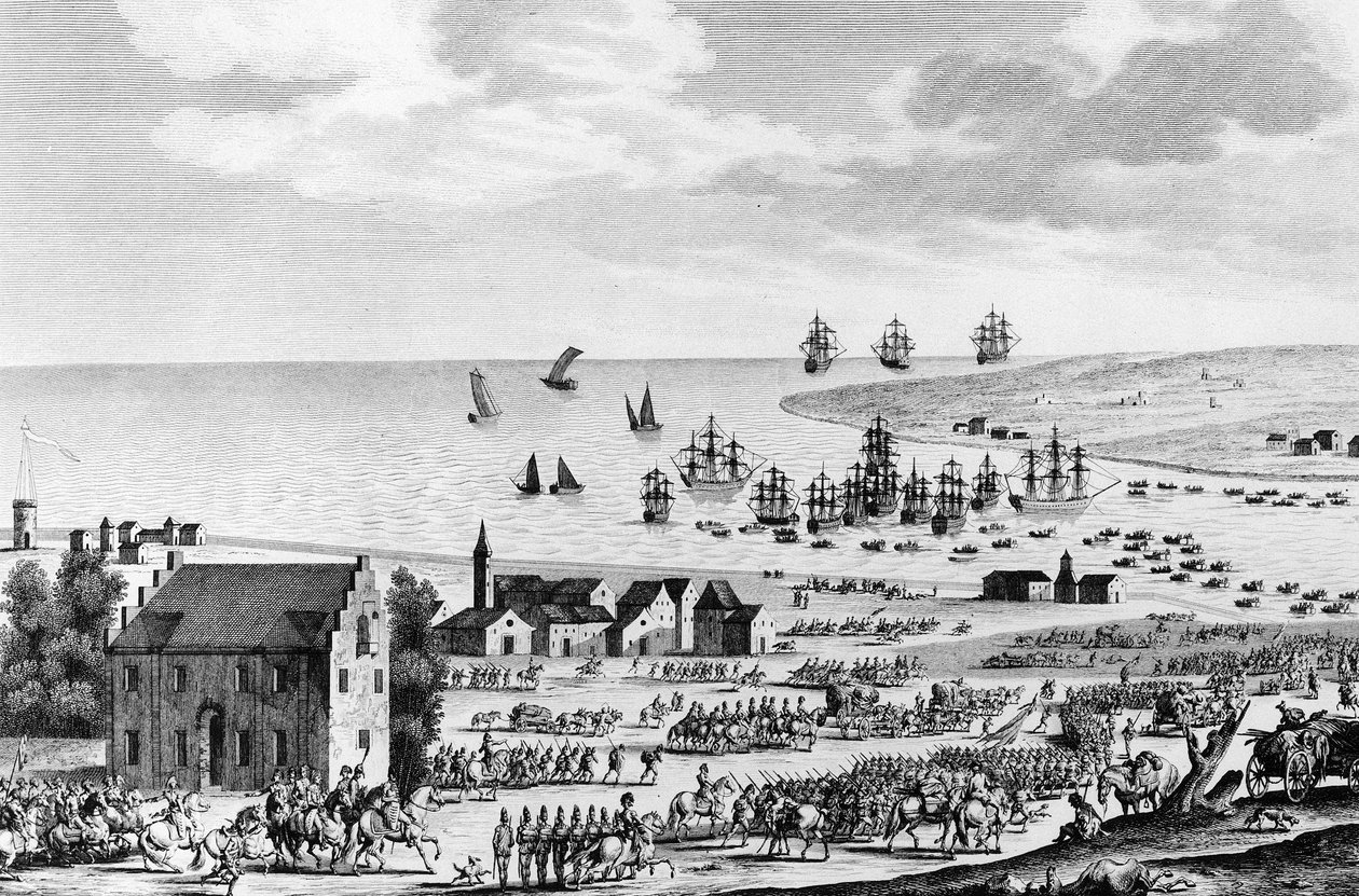 Evacuatie van Nederland door de Russisch-Engelse troepen en overgave van de Hertog van York op de 10e mist An VIII (1 november) door School French