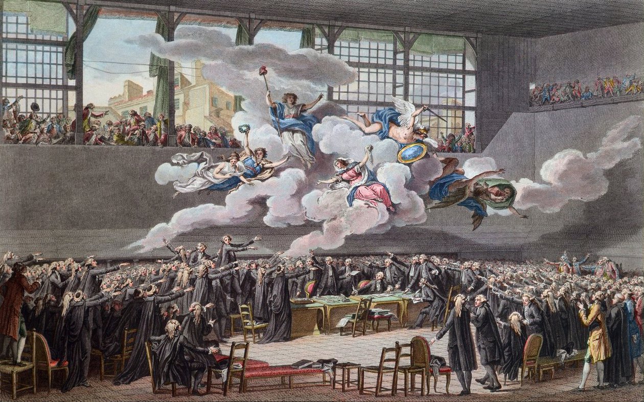 Franse Revolutie (1789-1799): De Eed van de Kaatsbaan in Versailles op 20 juni 1789 door School French