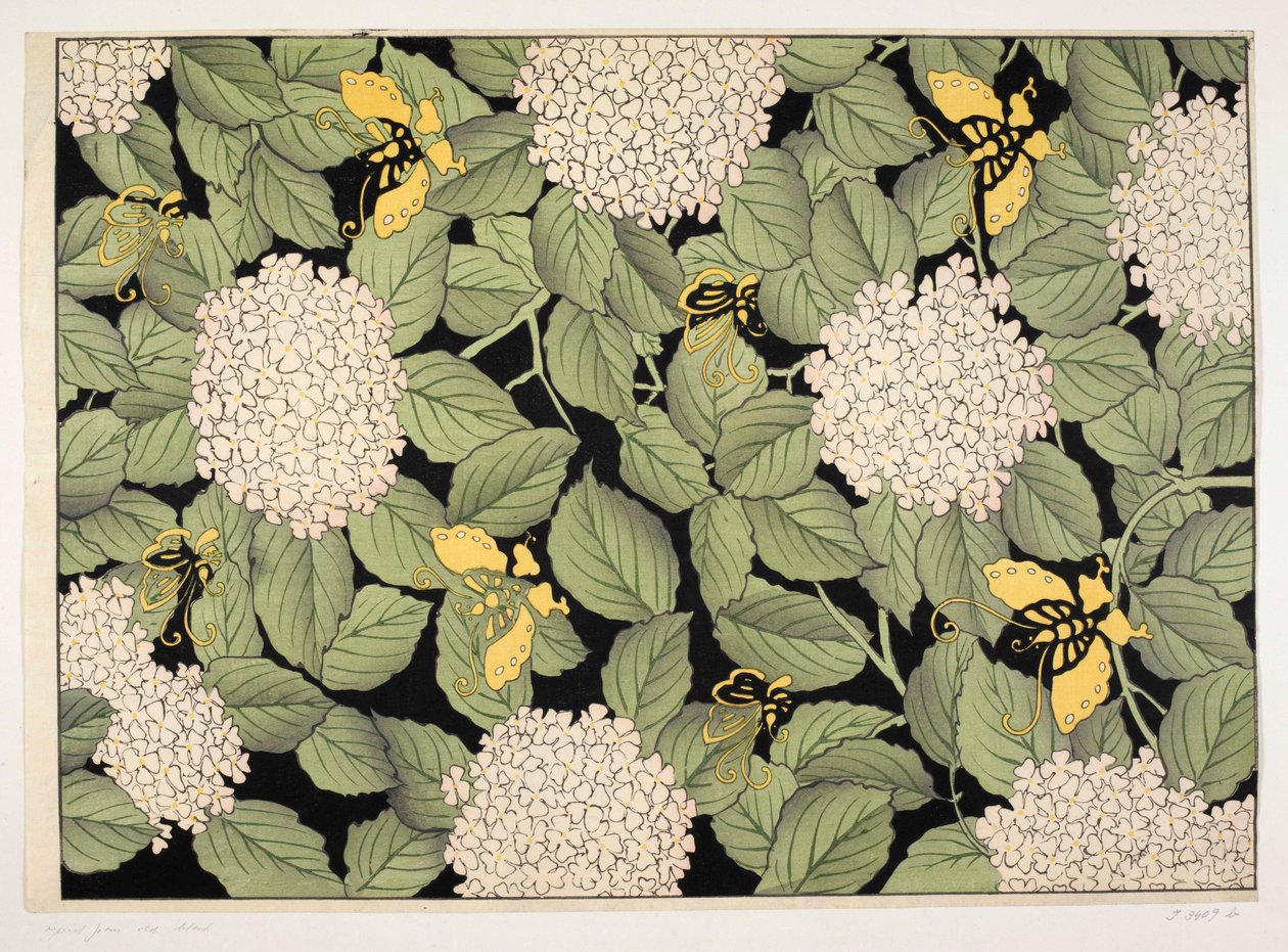 Japanse bloemmotief, illustratie uit 