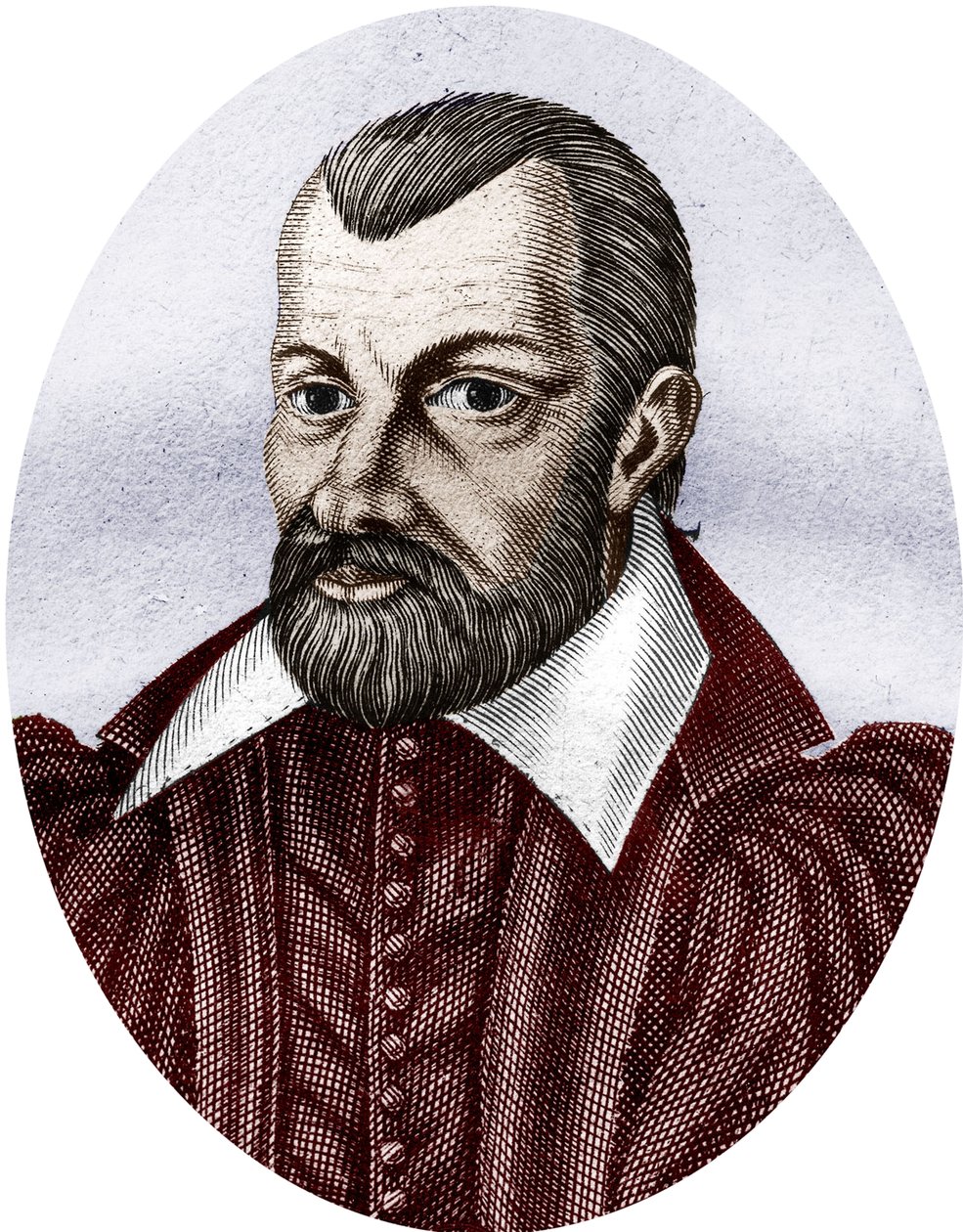 Jean Bodin 1530-1596 (colour engraving) door School French