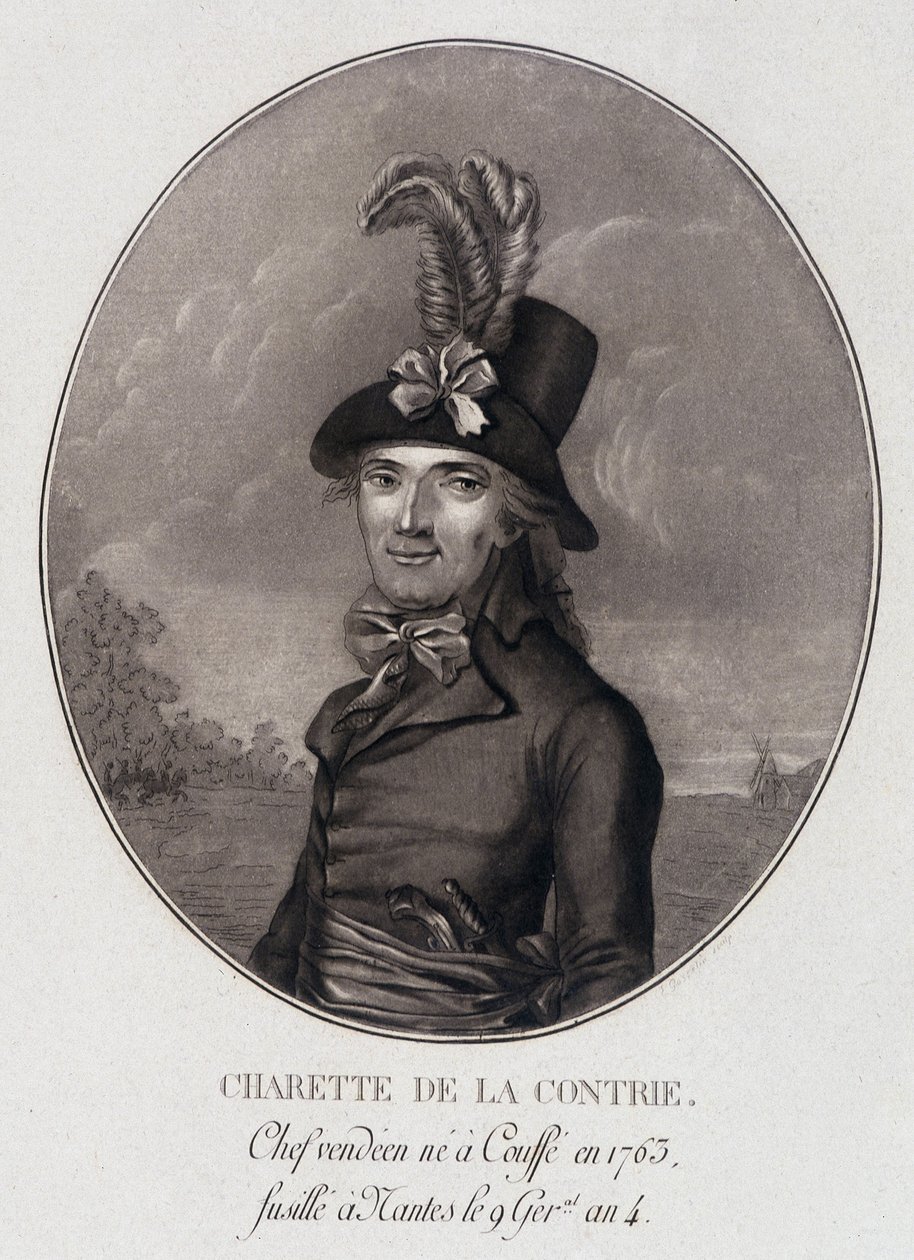 Medailonportret van Francois Athanase (Francois-Athanase) Charette de la Contrie, Vendéen chef door School French