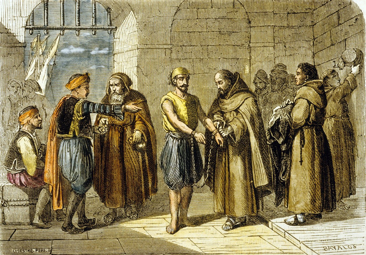 Miguel de Cervantes gered door de Vaders van de Verlossing door School French