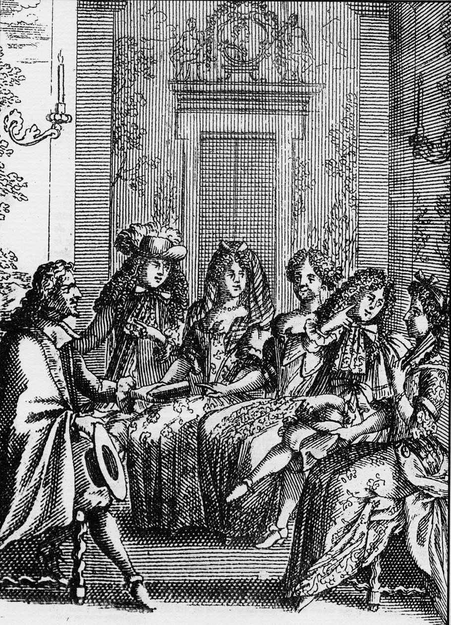 Voorstelling van een scène uit het toneelstuk 