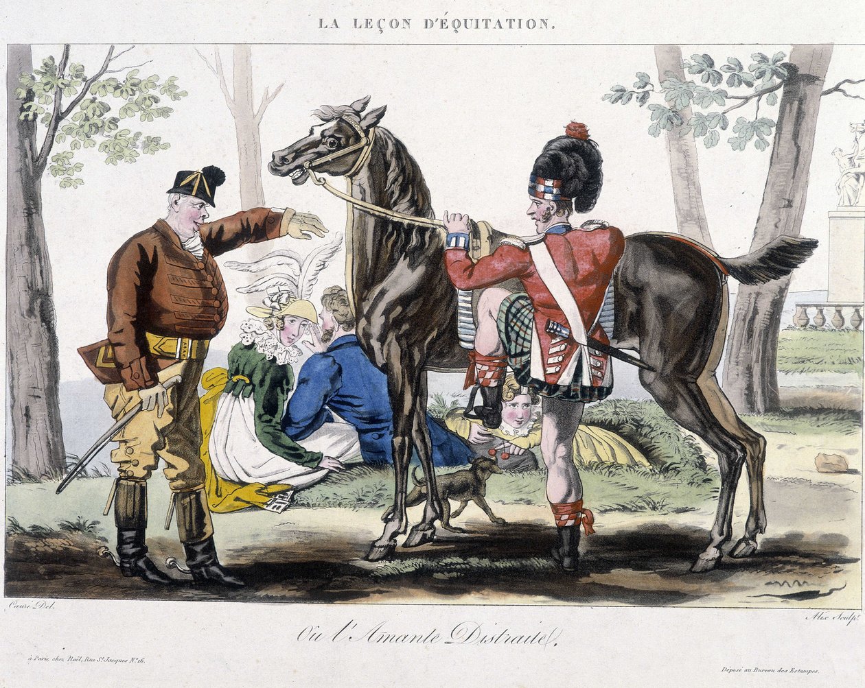 Rijles of afgeleide minnaar - humoristische tekening door School French