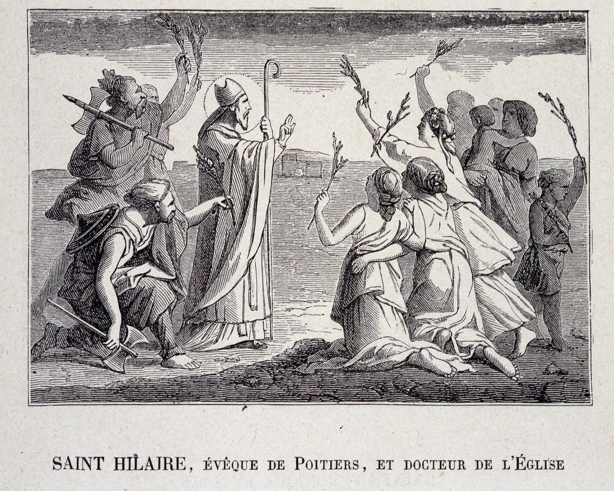 Sint Hilaire, bisschop van Poitiers en kerkleraar die stierf in 367 door School French