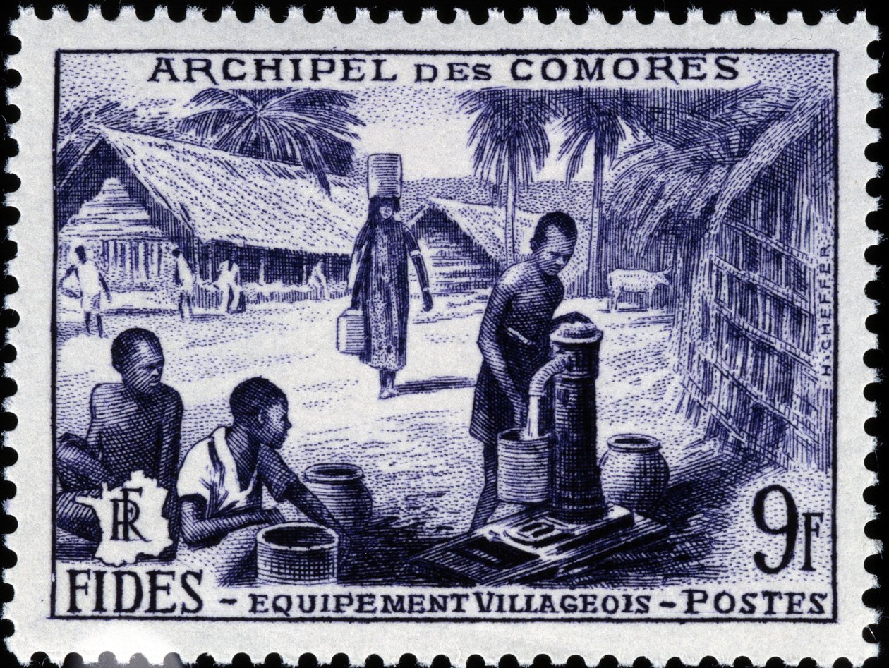 Postzegel van Comoren door School French