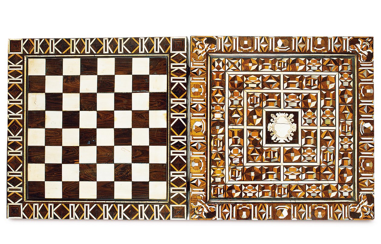 Zuid-Duitse marqueterie spellenkist, uit Augsburg of Neurenberg, late 16e-begin 17e eeuw door School German