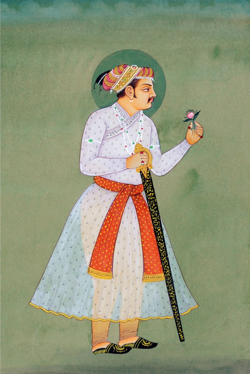 Miniatuurschilderij van Mughal keizer Jahangir door School Indian