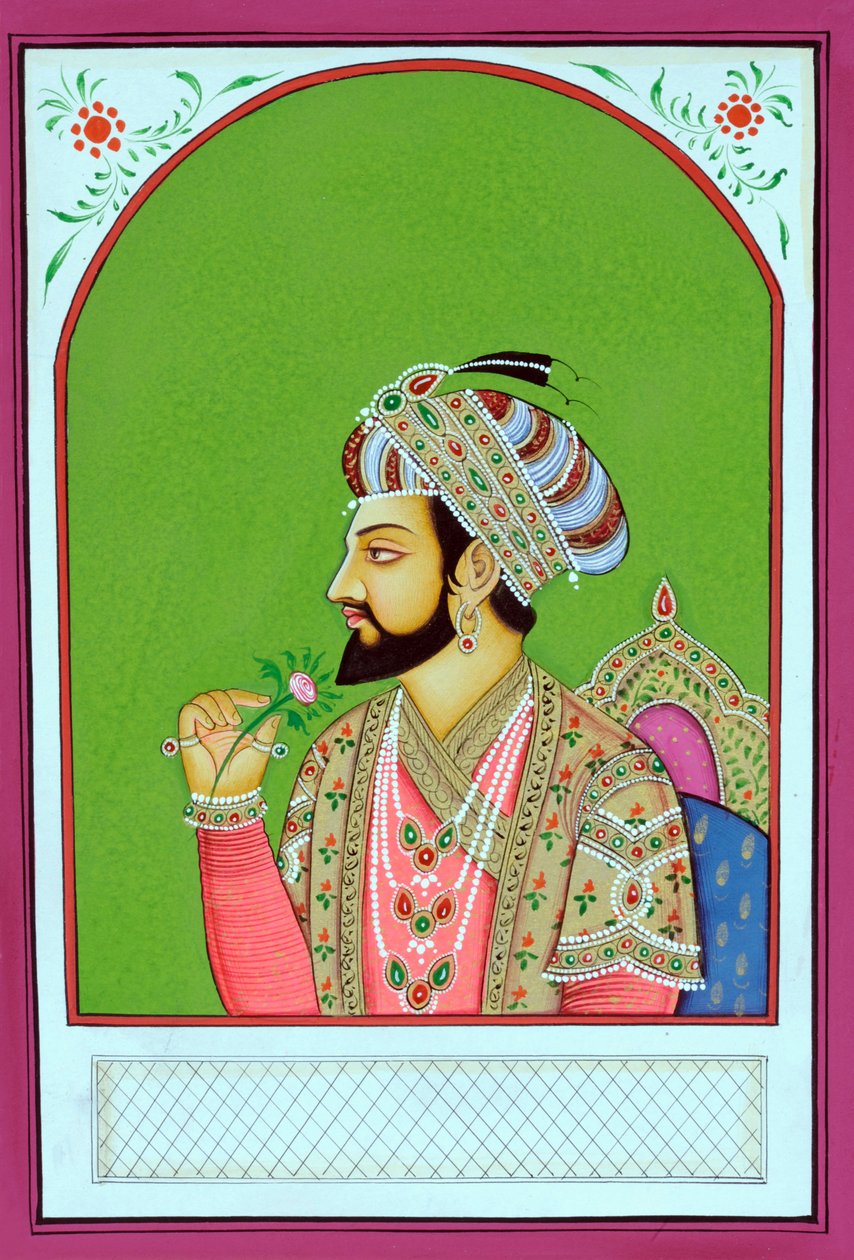 Miniatuurschilderij van Mughal Keizer Shah Jahan door School Indian