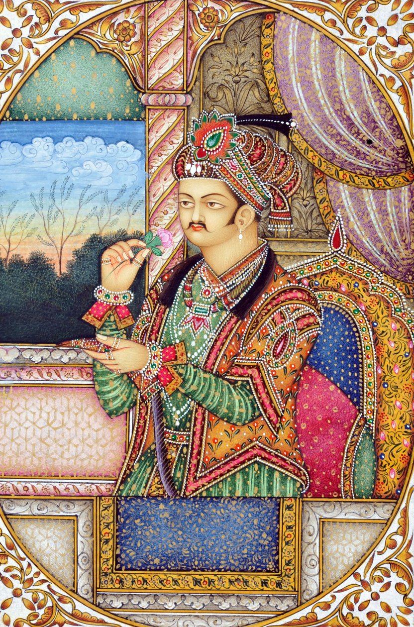 Miniatuurschilderij van Mughal keizer Jahangir, India, Azië door School Indian