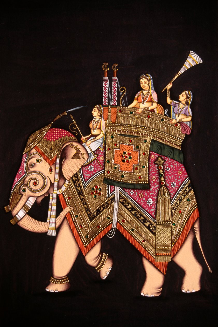 Miniatuurschilderij van Mumtaz Mahal op papier door School Indian