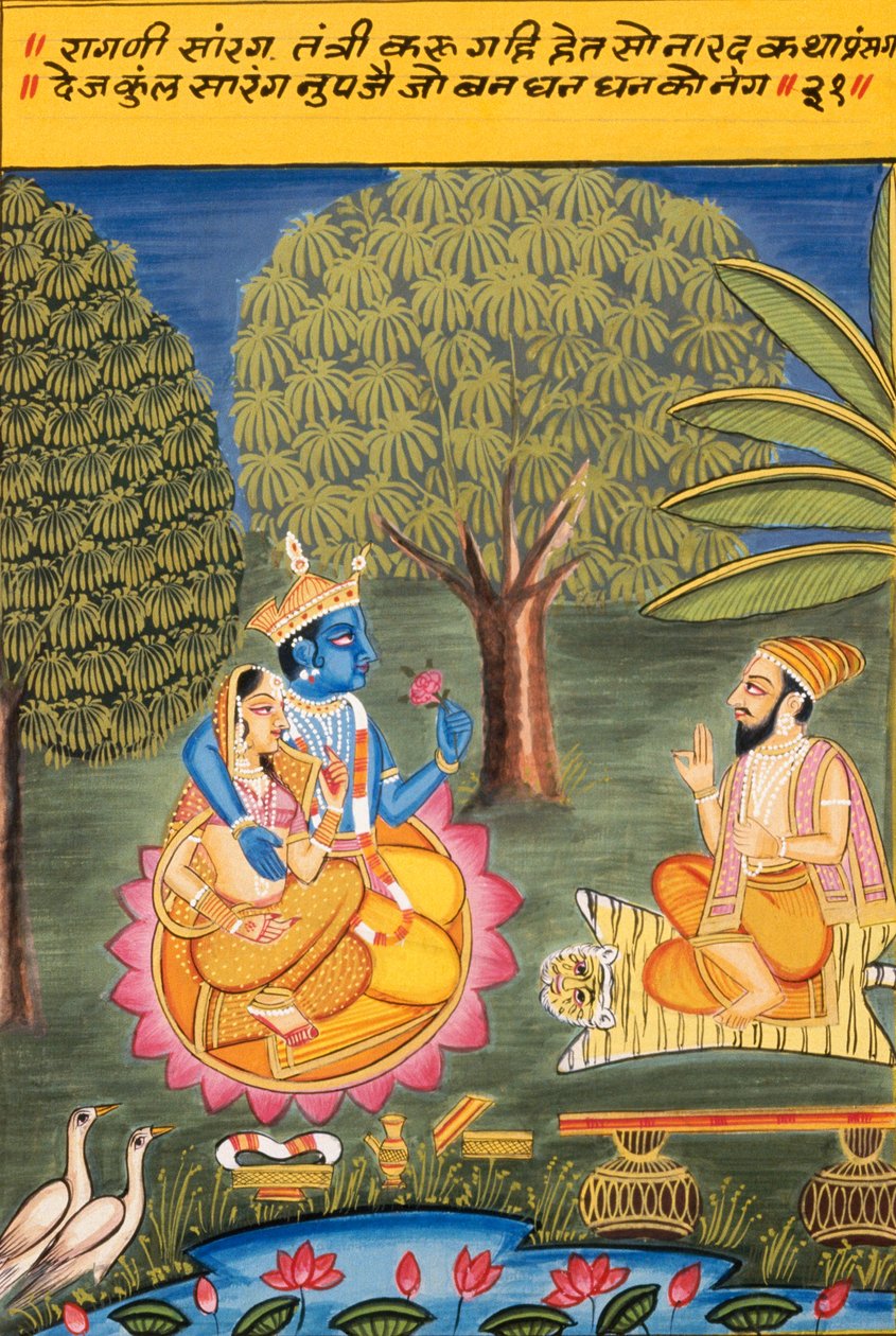 Miniatuurschilderij op papier, Ragini Sarang, Nathdwara School door School Indian