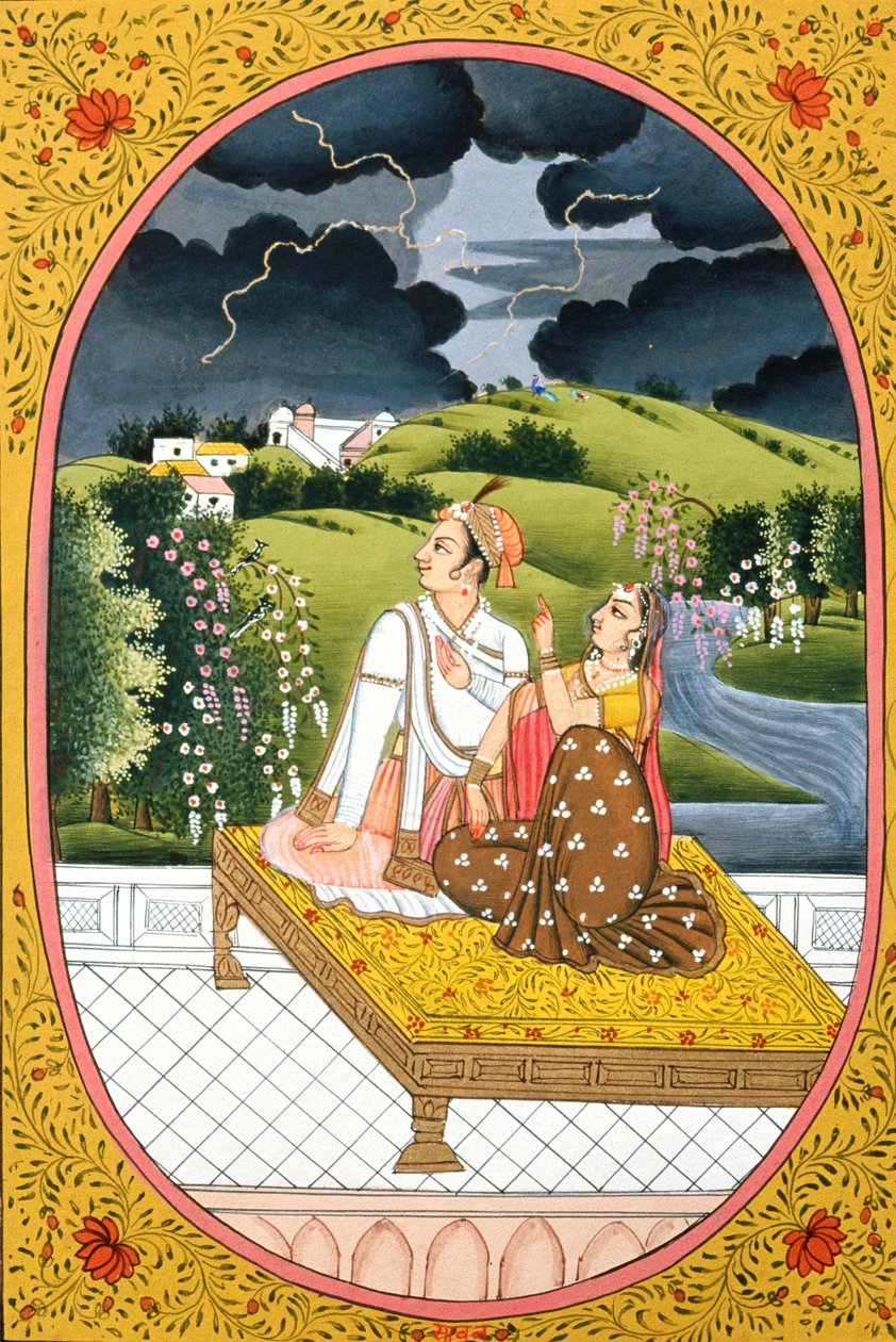Jaar kalenderafbeelding en schilderij voor een hindoeïstische maand Shravan, India door School Indian