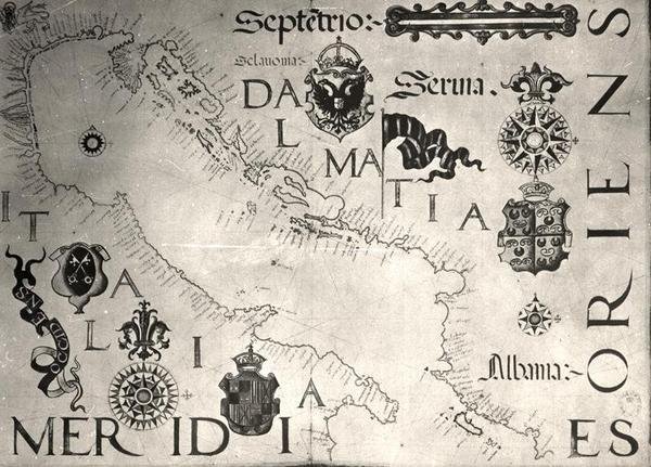 Een kaart van de Adriatische Zee door School Italian